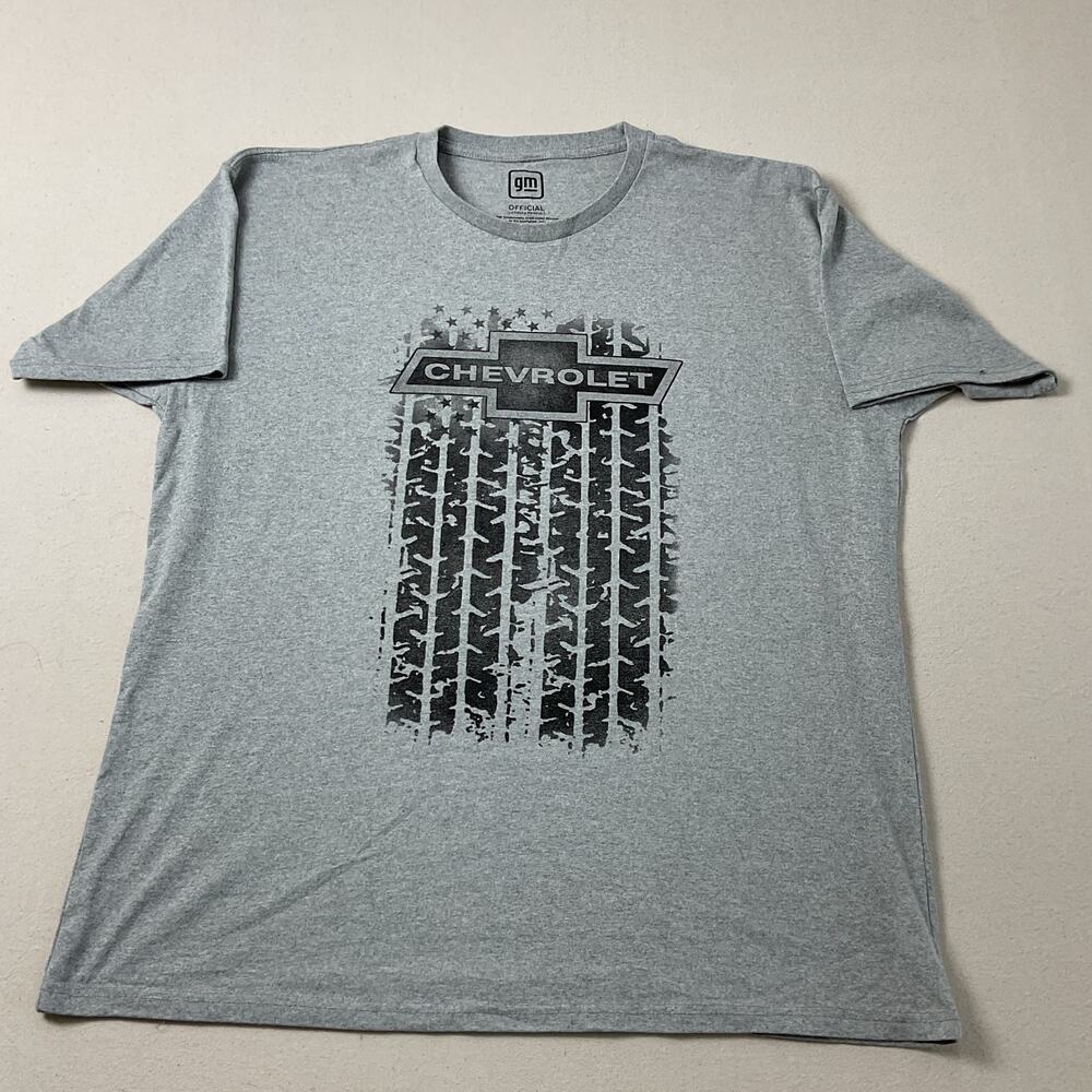 GM Official Chevrolet Short Sleeve T Shirt Gray Adult 2XL